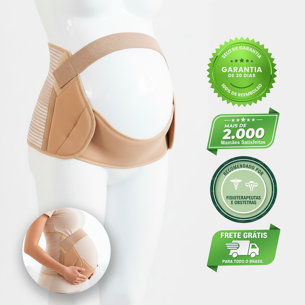 Cinta ErgoMom™ – Suporte de Postura e Alívio imediato para a Lombar na Gestação